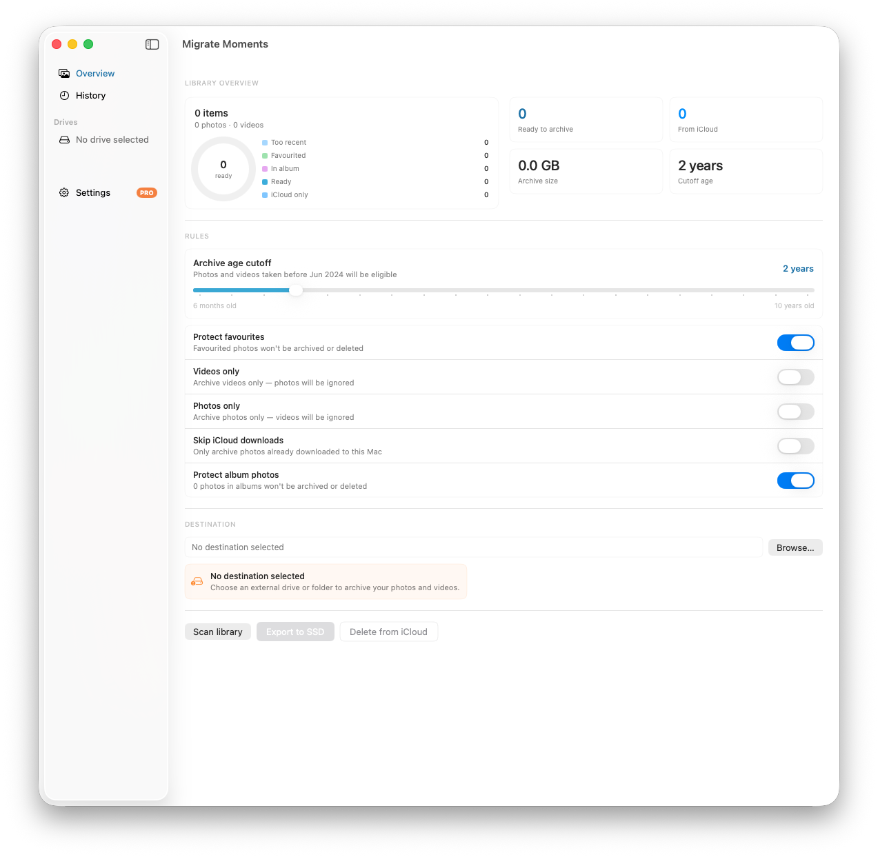 Migrate Moments app screenshot